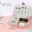 Jewelry Box PU Leather Double Layer Pink 2