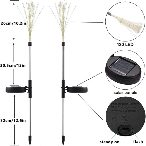 Solar Garden String Lights Warm White 120 LED 2 Pack 1