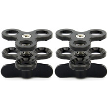 2X Aluminum Alloy Joint Arms 3 Section Joint Clamp Mount Fill Light Lamp Holder for Black