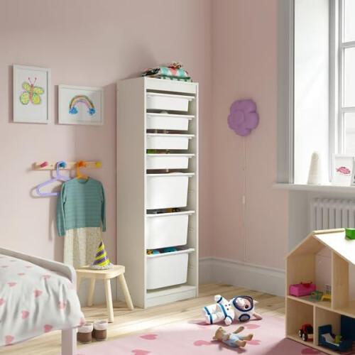 IKEA TROFAST Storage Unit with 7 Boxes 46x30x145cm