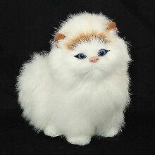 (White- Yellow on head) Toys For Boys & Girls Electronic Plush Cats Cute 3 4 5 6 7 8 9 Year Old Age Gift
