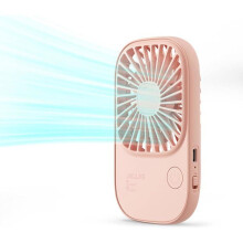 Přenosný mini ventilátor se stojanem, dobíjecí přes USB, 3 rychlosti, ideální do kanceláře nebo studentské koleje, růžový