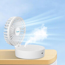 Mini přenosný ventilátor s chladicí mlhou, dobíjecí přes USB, 5 rychlostí, malý skládací stolní ventilátor, dárek