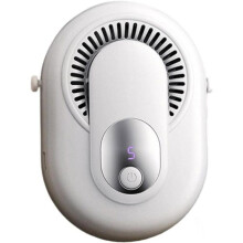 Přenosný mini ventilátor, venkovní, pasový, 3 rychlosti, prachotěsný, vodotěsný, LED displej, typ C, venkovní, pracovní, bílý