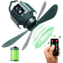 Kemping mennyezeti ventilátor, hordozható USB újratölthető 5200 mAh sátor mennyezeti ventilátor távirányítóval, ventilátor