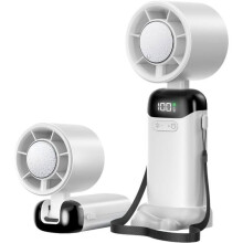 Ventilator portabil - Ventilator turbo 5 în 1 cu mod de răcire - Baterie de 5000 mAh și afișaj LED