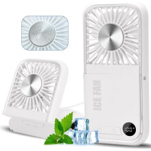 Mini bærbar ventilator, 5 vindhastigheder, iskomprimeret kølende foldbar ventilator