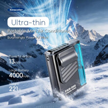 Ventilator portabil de exterior cu bandă USB de 4000 mAh, mini ventilator de răcire multifuncțional cu 5 viteze [VV211]