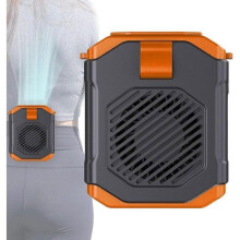Ventilator portabil - 2 în 1 - Ventilator cu clips reîncărcabil USB - 5 viteze reglabile - Cu lumină LED - Exterior - Portocaliu