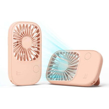 Mini ventilator de buzunar portabil reîncărcabil USB cu 3 viteze, ventilator de gene cu baterii, roz