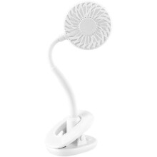 Ventilator USB cu clipsare, flexibil și silențios, ideal pentru birou sau călătorii – alb