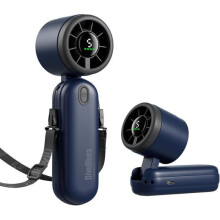 Ventilator portabil 3 în 1, mini ventilator turbo, reîncărcabil USB 4000mAh, 5 viteze reglabile, ideal pentru călătorii și util