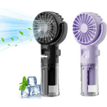 Ventilator portabil cu sistem de pulverizare - VETOBIOL - Pachet de 2 - Mini ventilator portabil - Sistem de pulverizare integrat