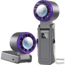 Mini hordozható kézi ventilátor 120 sebességgel, hűtő funkcióval, 3600mAh újratölthető akkumulátorral, csendes, nagy teljesítmé