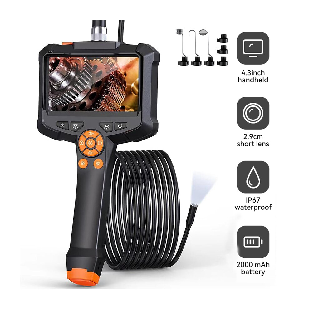 Photos - Car Service Station Equipment (5m) Industrial Endoscope Camera 4.3 "Single Dual Lens HD 1080P Car Inspection Borescope IP67 Waterproof Sewer Camera With L
