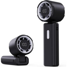Bärbar, uppladdningsbar fläkt, 4000 mAh, 180 justerbar, 100-växlad justerbar miniturbo, display