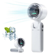 Bærbar håndholdt elektrisk ventilator, 5 justerbare hastigheder, 180 foldbar, USB genopladelig, til rejser, hjem, kontor