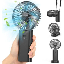 Bærbar genopladelig ventilator - Mini håndholdt ventilator - USB genopladelig - 3 justerbare hastigheder