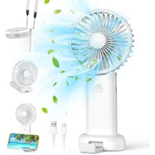 Ventilator portabil silențios LEVYS - 3 viteze reglabile - Reîncărcabil prin USB - Baterie 3000 mAh - Design pliabil