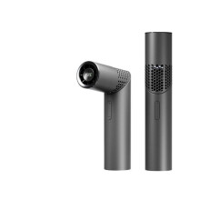Šedý přenosný mini USB multifunkční handsfree ventilátor do kanceláře i na cesty, design rtěnky nové generace