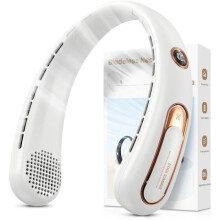 4000mAh USB-halsventilator, lydløs, 3 hastigheder, LED, 360 rotation – kontor, sport, rejser, camping