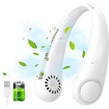 Bærbar nakkeventilator - LA RURALE - USB genopladelig - Håndfri - 3 justerbare hastigheder - Hvid