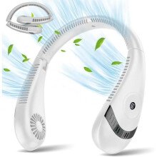 Bærbar nakkeventilator - ZGEER - Sammenklappelig model - 5000mAh batteri - 3 hastigheder - Hvid