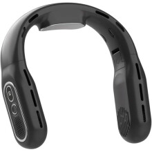 Skládací ventilátor na krk se 3 rychlostmi, dobíjecí, přenosný, tichý, bez lopatek - mini handsfree s displejem