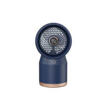 Ventilator, 610 ml tank, 4 hastigheder, omgivende natlys, 5000 mAh batteri, USB-genopladelig, bærbar, blå