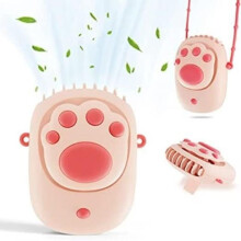 Bærbar nakkeventilator - ZGEER - Miniventilator - Genopladelig - 3 hastigheder - 1500 mAh (lyserød)