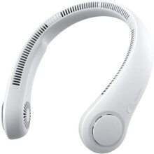 4000mAh krční ventilátor - dobíjecí, handsfree, bez lopatek - design s USB sluchátky - upevňovací hrot