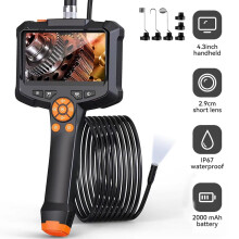 (1m) Industrial Endoscope Camera 4.3 "Single Dual Lens HD 1080P Car Inspection Borescope IP67 Waterproof Sewer Camera With LED