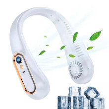 Mini ventilator de gât - RNCYN - Alb - Ultra silențios - Încărcare USB - 5 viteze
