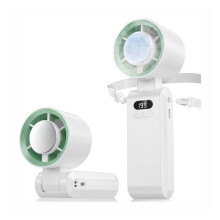Mini přenosný ventilátor, funkce chlazení, 4000 mAh, silný vítr a nastavitelná rychlost turbo (1-199), malý ventilátor ve tvaru U