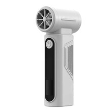 Přenosný mini ventilátor s bezkartáčovým motorem, LED displejem, nabíjením přes USB, výkonný a praktický, bílý