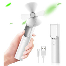 Mini bærbar sammenleggbar vifte, 4800 mAh oppladbart batteri, ideell for hjemmet, kontoret eller reiser.