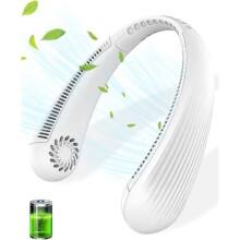 Dobíjecí ventilátor na krk, přenosný ventilátor bez lopatek, hands-free, proti chloupkům, baterie 3000 mAh