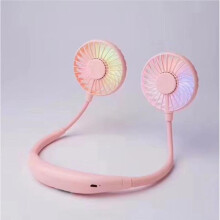 Přenosný mini ventilátor na krk, dobíjecí přes USB, 3 nastavitelné rychlosti, volné otáčení o 360 stupňů, vysoký