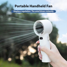 Přenosný USB ventilátor – 100 rychlostí, LED displej – rychlé nabíjení – na cesty a do kanceláře – černý
