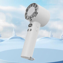 Bílý přenosný ventilátor – baterie 3000 mAh, chlazení ledem, ultratichý – pro kancelář, spaní a venkovní použití