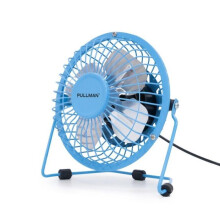 Mini bordventilator - PULLMAN - R_FORCE 4 BLUE - Kompakt og let - Robust metal - Stille drift