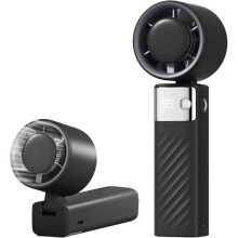 Přenosný ventilátor, mini dobíjecí ventilátor 4000mAh, malý tichý turbo ventilátor s nastavitelnou rychlostí (černý)