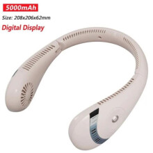 Bærbar nakkeventilator - A-Digital - Bladløs model - 5000mAh - USB - Sammenklappelig