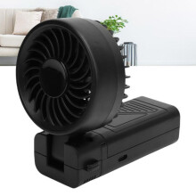 5200 mAh foldbar ventilator – 6 hastigheder, aftagelig – sort – til hjemmet, kontoret, camping