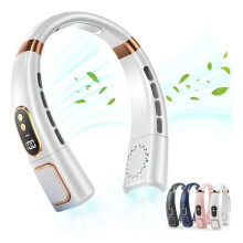 Stillegående turbohalsvifte uten blader, USB, 5 hastigheter, LED-skjerm