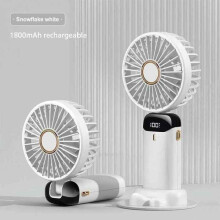 Mini přenosný skládací ventilátor na krk, 5rychlostní USB dobíjecí ventilátor - BÍLÝ[D9400]