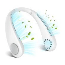 Přenosný bezlopatkový ventilátor na krk YYV s 3 rychlostmi otáčení 360 a dobíjecím USB konektorem pro osobní použití