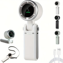 Mini ventilator turbo compact 3 în 1 de mare viteză, cu 5 setări de viteză și încărcare USB.