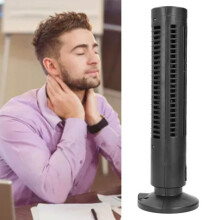 Bladløs USB-tårnventilator – 2 hastigheder, støjsvag og energieffektiv – Kontor/Hjem – Sort