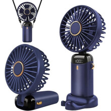Přenosný ventilátor Jsdoin, 5 rychlostí, USB, 5000 mAh, skládací, LED – pro domácnost, kancelář, cestování, kempování